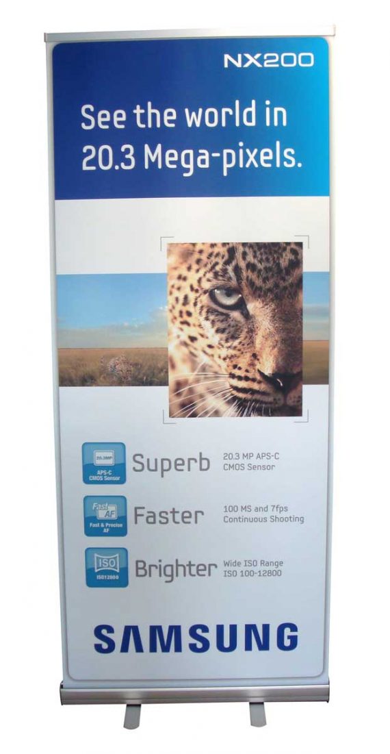 850mm wide economy pop up banners