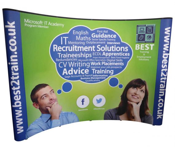 exhibition pop up stand graphics